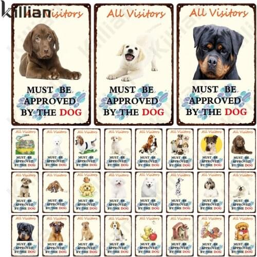 Pet Model Metal Plate Decoration Cute Cat and Dog Art Picture Metal Poster Bar Restaurant Club Wall Metal Plaque Decoration Wall