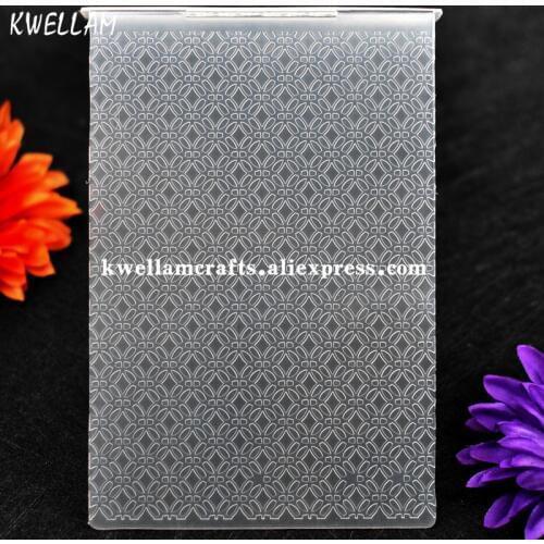 Coins Geometric Patterns Plastic Embossing Folder For Scrapbook DIY Album Card Tool Plastic Template 12.5x17.7cm KW7073104