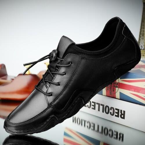 Mens Outdoor Casual Shoes Footwear Lace Up Comfortable Fashion Sneakers Genuine Leather Moccasins Octopus Driving Shoes