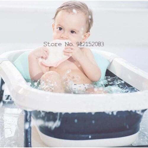 Non Slip Baby Folding Bathtub Baby Bathtub Newborn Baby Bath Bucket Large Size Bathtub Can Be Used For Sitting And Lying Home Ap