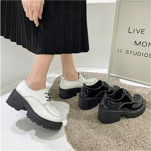 2021 New Autumn Elegan Dress Women Leather Flats Shoes Patent loafers Fashion Black Casual Oxford Shoes Office ladies Pumps shoe