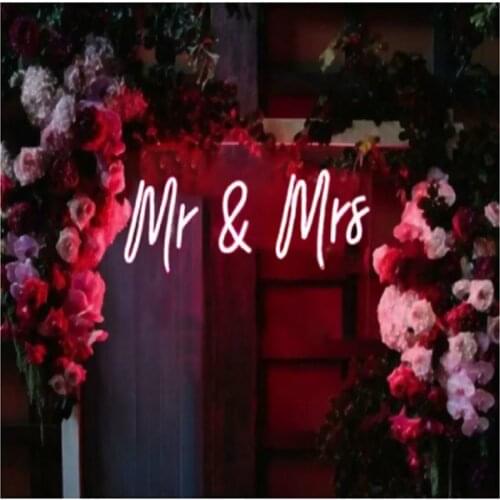 OHANEONK Flex LED Mr & Mrs Custom Neon Sign Light Wall Decor 12V 3D Gift Wedding Party Marriage Decoration