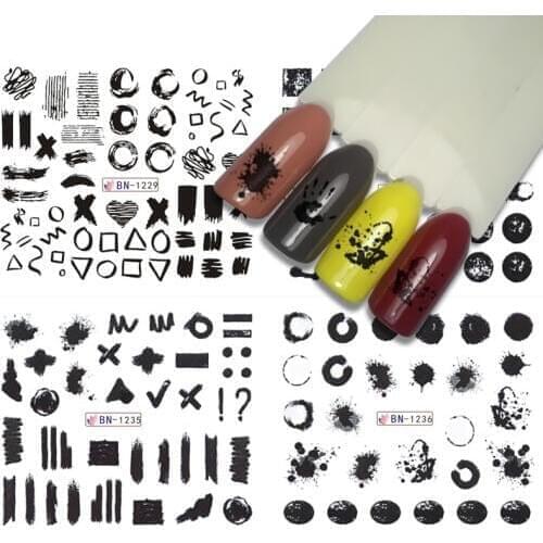 Water Transfer Sliders Flower Scissors Car Leopard Striped Line Animal Stickers For Nails Manicure Girl Wraps Decoration