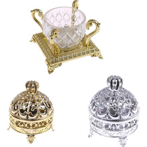 1PCS Plastic Dollhouse Crown Candy Jar Boxincense Stove Gold Silver Gift Boxes Wedding And Party Favor Boxes