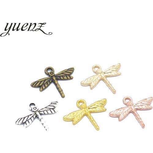 YuenZ 30pcs Dragonfly Charms Antique Silver color Metal Pendant Jewelry Making Necklace Earring Accessories 19*16mm D217