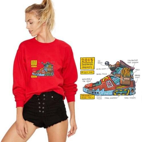 Drogenblatt Sneakers Ironing on Heat Transfer Washable Patches Printing Patches Stickers for Clothes DIY Appliques Wholesale