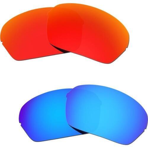 HKUCO For Half X Sunglasses Replacement Polarized Lenses 2 Pairs Red&Blue