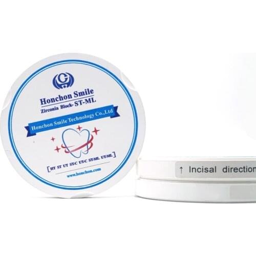 ST-ML 95*18mm Multilayer Dental Zirconium Disc / Zirconia Blank Zirkonzahn Compatible, Vita 16 shades