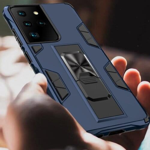 Heavy Duty Protection Armor Shockproof Case For Samsung Galaxy S21 Plus S21 Ultra Magnetic Kickstand Silicone Hard PC Back Cover