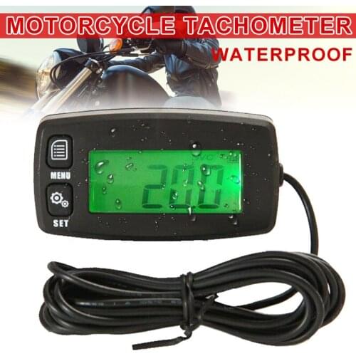 Waterproof Tachometer Backlit Digital Display Hour Meter for Motocycle 2/4 Stroke Engines Car Styling