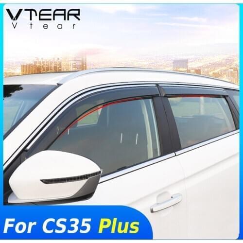 Vtear For Changan CS35 Plus window visor trim car rain shield exterior waterproof cover decoration Frame accessories parts 2020