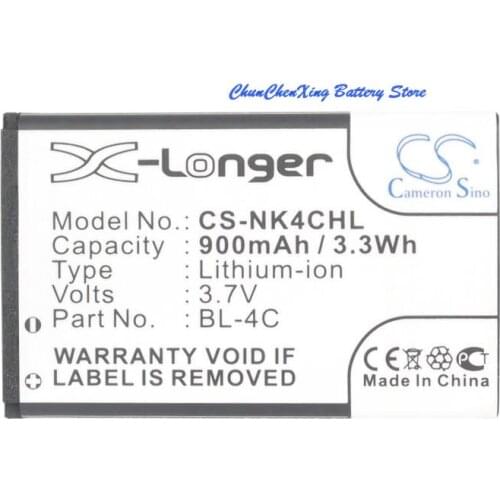 Cameron Sino High Quality 900mAh Battery BL-4C for Nokia 6100,6101,6102i,6103,6125,6126,6131,6133,6136,6170,6260, 6300,7200,7270