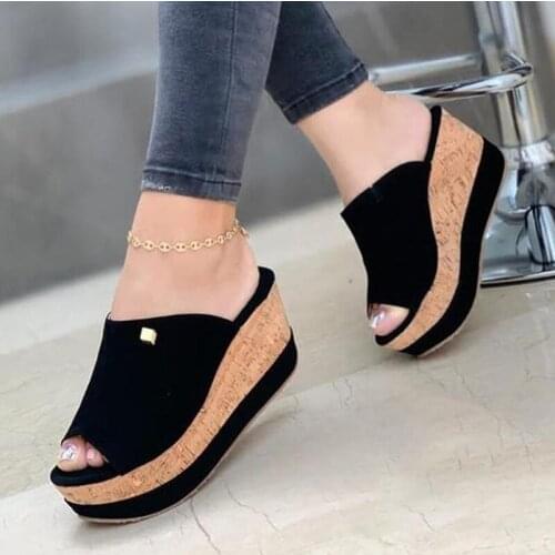 Ladies Wedges Sandals Fashion Womens Peep Toe Shoes Platform Thick Bottom Women New Shoe Female Footwear 2021 Plus Size