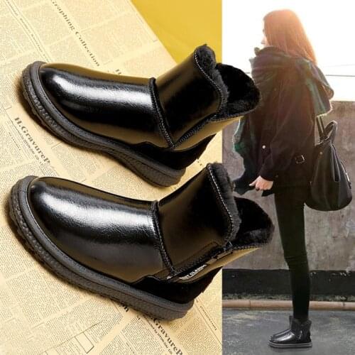 Snow boots womens 2021 new style plus velvet thickened tube waterproof non-slip fur integrated winter warm cotton shoes