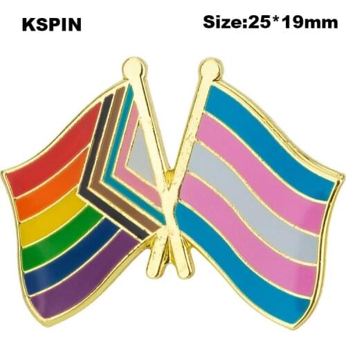 Progress Pride & Transgender pride Flag Lapel Pin Flag badge Brooch Pins Badges