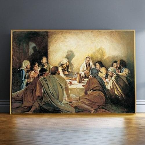 Last Supper Da Vinci Famous Oil Painting on Canvas Posters and Prints Scandinavia Nordic Art Wall Picture for Living Room Decor
