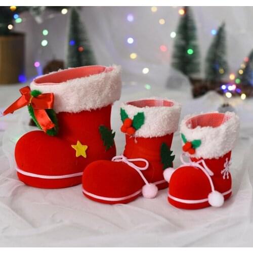 1PC Merry Christmas Candy Boots Gifts Christmas Decorations for Home Xmas Stocking Natal Decor New Year Decoration