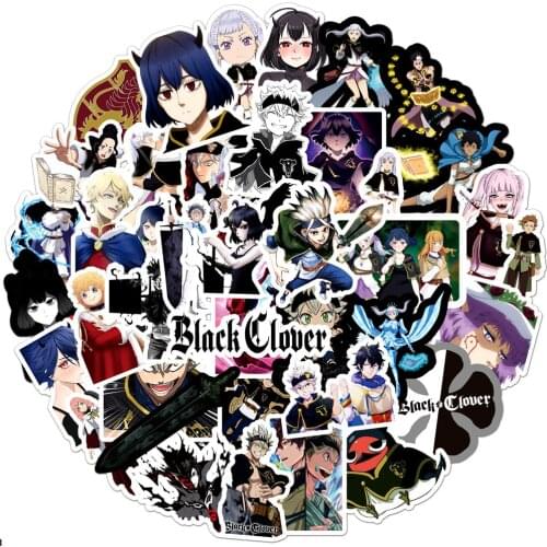 10/30/50PCS Black Clover Anime Cartoon Waterproof Stickers Travel Luggage Phone Guitar Laptop Fridge Graffiti Joke Sticker Gift
