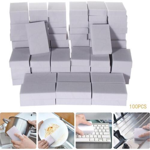 100PCS Melamine Sponge Eraser Cleaner Bathroom Kitchen Accessories Multipurpos tech Clean Sponge For dishes Cleaning Tools