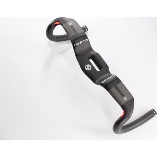 2017 Newest gray QILEFU Road bicycle matt UD full carbon fibre bike handlebar 31.8*400/420/440mm with stents holes Free Shipping