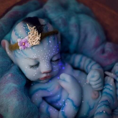 22inch Avtar Reborn Baby Doll Lifelike Newborn Baby Vinyl Unpainted Unfinished Doll Parts DIY Blank Doll Kit