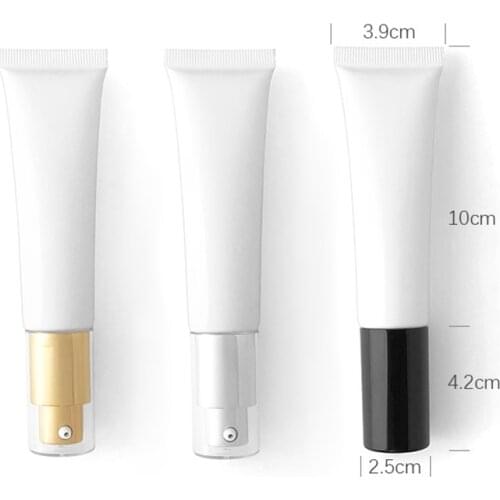 25/30/50pcs White 35g Empty Airless Pump Cosmetic Soft Tubes 35ml Foundation Squeeze Bottle Gold Silver Press Lid Hose Container
