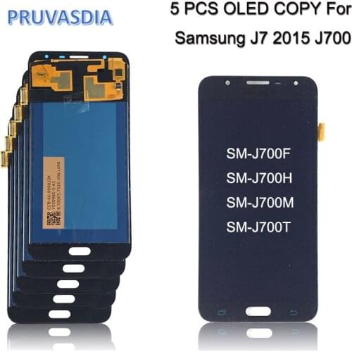 5 PCS/lot OLED COPY LCD For Samsung Galaxy J7 2015 J700 J700M J700F LCD Display Touch Screen Digitizer Assembly