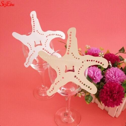 50Pcs Star Shape Wine Cup Card Laser Cutting Wedding Decoration Invitations Party Decoration Name Cards Wedding Gifts 6Z