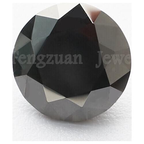 High Quality 6.5mm Black Color Moissanites Gem Stone 1ct Round Brilliant Cut Loose Synthetic Moissanites Stone for jewelry