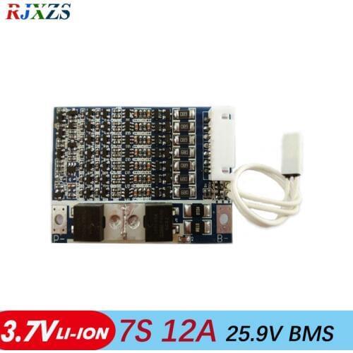 7S 12A 25.9V li-ion BMS PCM battery protection board 29.4V bms pcm with balancing for LicoO2 Limn2O4 24V li battery