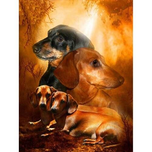 Clever dog DIY diamond painting kits animal dimaond embroidery full drill diamond painting mosaic full round drill Hang mural