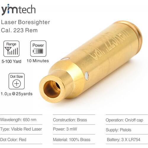 Cal Laser Red Dot .223 Rem 5.56x45MM Laser Bore Sighter Scope Laser Sights for Guns, 5-100 Yards Effective Range