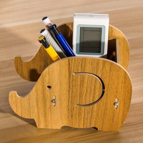 Elephant Pencil Holder With Phone Holder Desk Organizer Mobile Phone Bracket Stand Storage Pot Holder Container Stationery Box