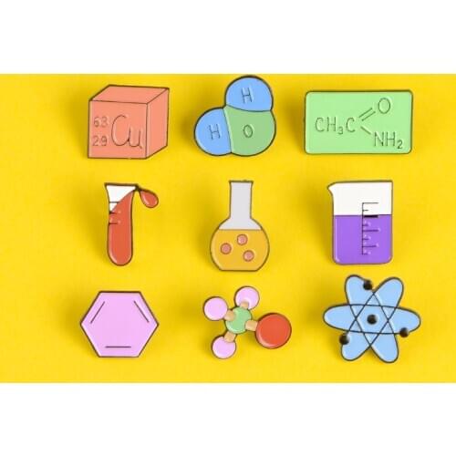 Chemical Element Enamel Pin Symbol Instrument Brooch Periodic table Badge Science Lapel Pin Shirt Backpack Jewelry Gifts