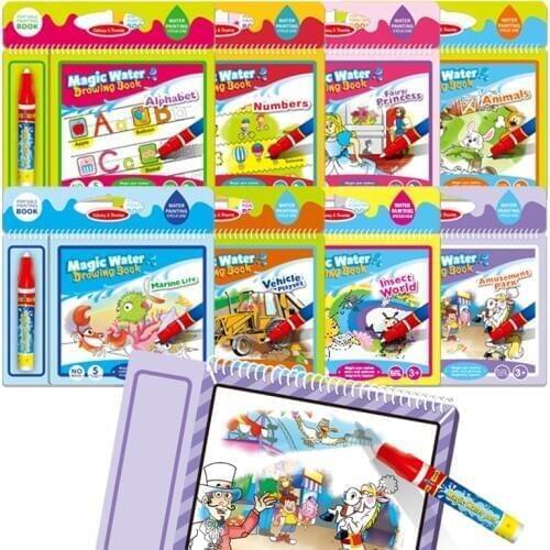 8 Types Magic Water Drawing Books & Magic Pen Coloring Books Doodle Books Drawing Boards for Kids Birthday & Xmas Gifts