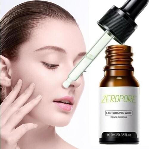10ml Lactobionic Acid Zero Pore Essence Acid Serum Instant Minimize Pores Anti Aging Reduce Skin