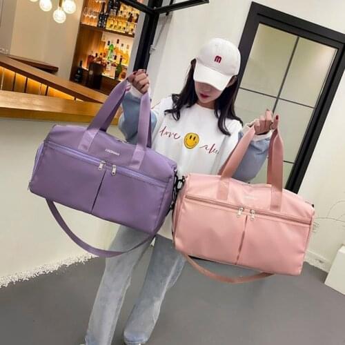 Fashion Fitness Travel Bag Waterproof Shoulder Bags For Women With Independent Shoe Pocket Yoga Gym Handbags