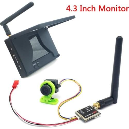 5.8G 48CH 4.3 Inch FPV Monitor 480x272 Build-in Battery Video Screen with 5.8G 600mw Transmitter TS5823 Pro+CMOS 1000TVL Camera