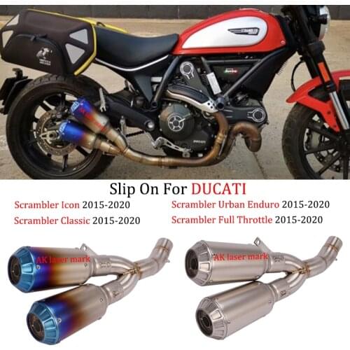 Motorcycle Exhaust System Modified Middle Link Pipe 51mm Muffler Escape Moto DB Killer For DUCATI Scrambler 800 MONSTER 797