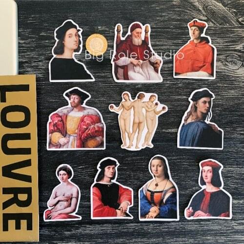 10PCS Raffaello Santi suitcase sticker refrigerator guitar notebook ipda waterproof sticker children sticker