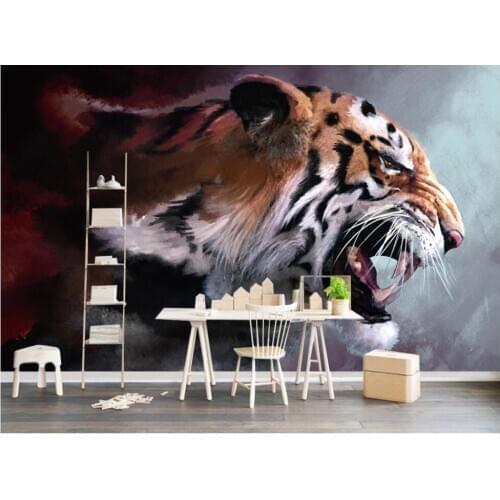 3d wall murals wallpaper for living room Modern minimalist tiger avatar tv background home decor photo wallpaper for walls 3 d