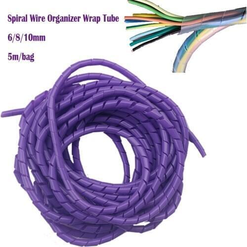 10M 6mm/8mm/10m New Spiral Wrap Sleeving Tube Flame Retardant Cable Protective Sleeve Band Winding Pipe Wire Sleeves