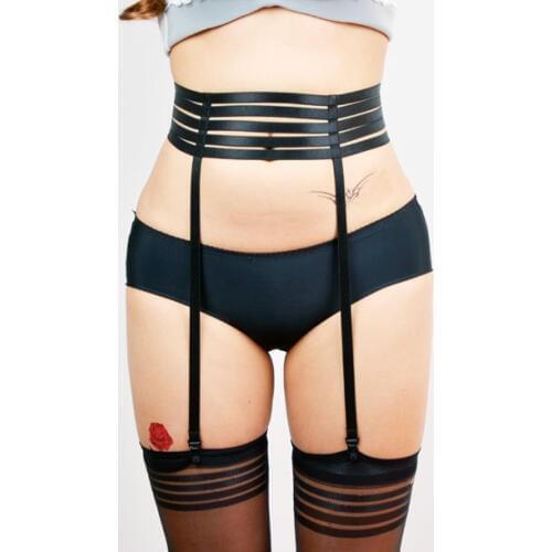 Pastel goth body harness garter belt stockings pole dance suspender belt summer style bondage lingerie fetish wear black p0020