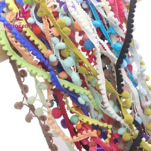 SALE!Lucia crafts 10-15mm Mixed Colors Pom Pom Trim Ball Fringe Ribbon DIY Sewing Accessory Lace 12yards/lot(1yard/pc) K0204