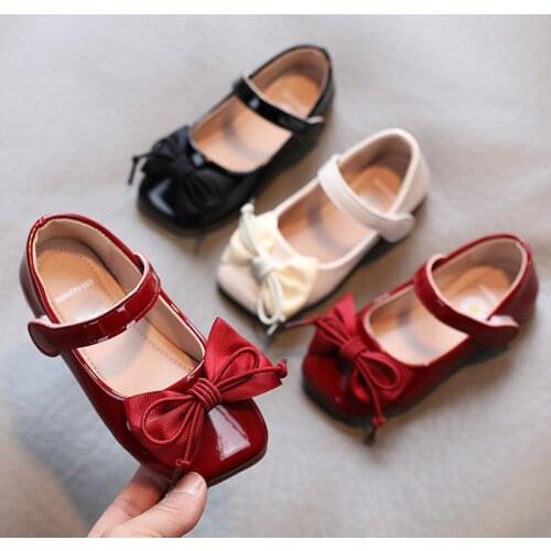 Girls Shoes Butterfly Mary Janes Shoes Patent Leather Princess Shoes For Big Girl Kids Dress Shoes Children Spring Autumn 1-14y