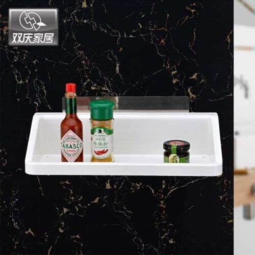 Magic Flexible Sticker Kitchen And Bathroom Plastic Spice Corner Rack Corner Sundries Rack Home Storage