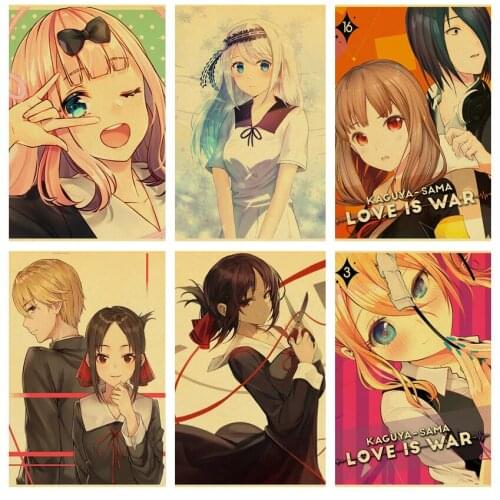 WTQ Anime Retro Poster Kaguya Sama Love Is War Canvas Painting Anime Posters Wall Decor Poster Wall Art Picture Home Decor