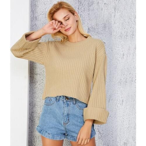 Women Sweaters And Pullovers Lycra O-neck Limited Poncho 2018 New Pattern Knitting Rendering Jacket Neck Solid Sweater Woman