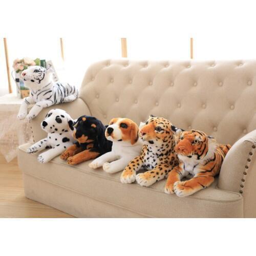 1pc 50cm Simulation spotty dog leopard Siberian tiger plush paper towel case Vehicle tissue box stuffed toy creative gift