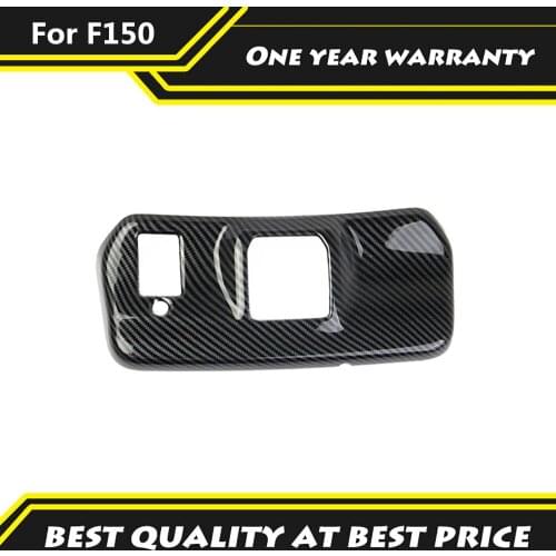 1pcs Carbon Fiber Color Car Roof Reading Light Lamp edge on Interior rearview mirror Cover Trim Fit For Ford F150 2021